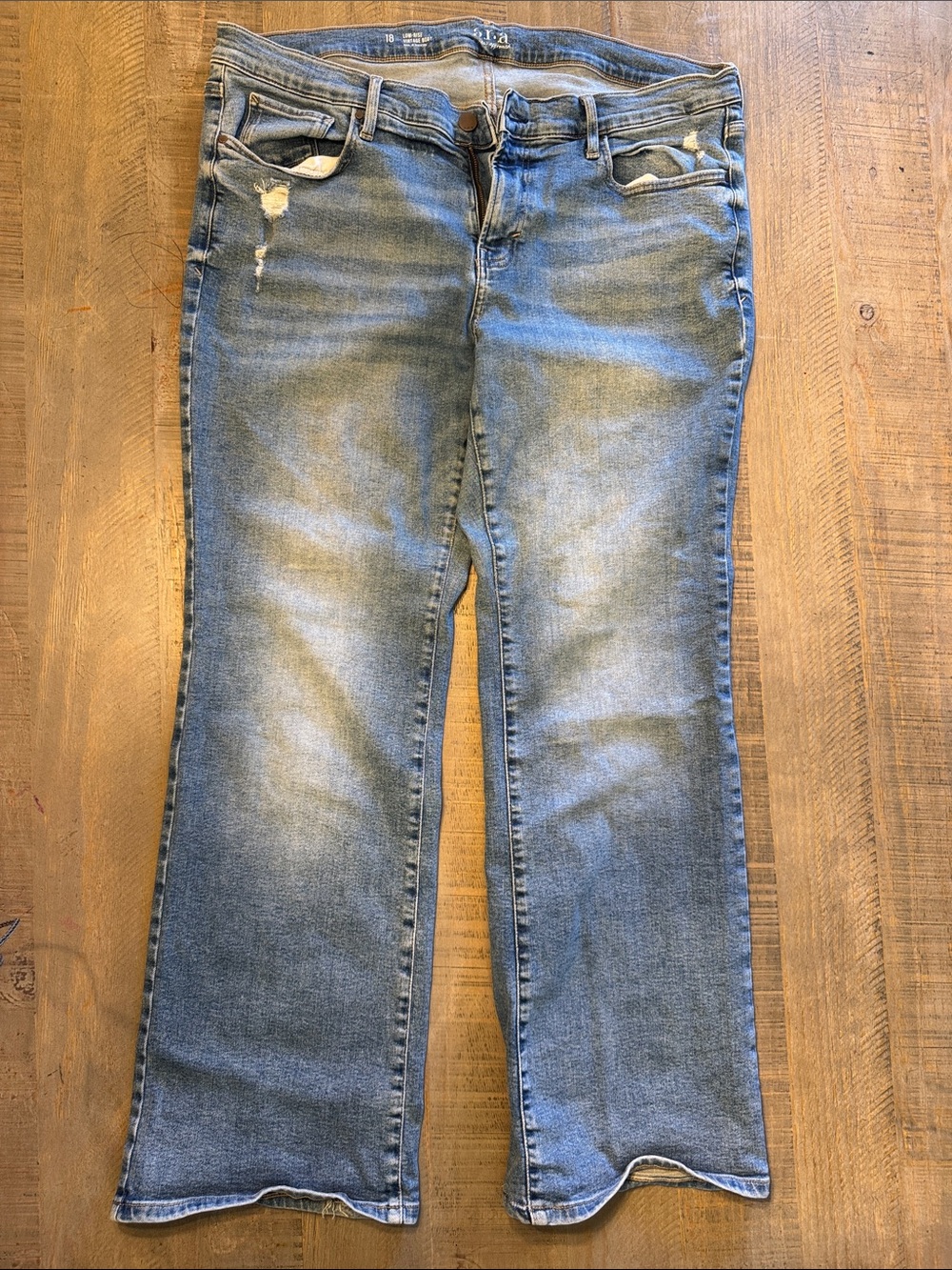 Ara Light Blue Distressed Flare Jeans